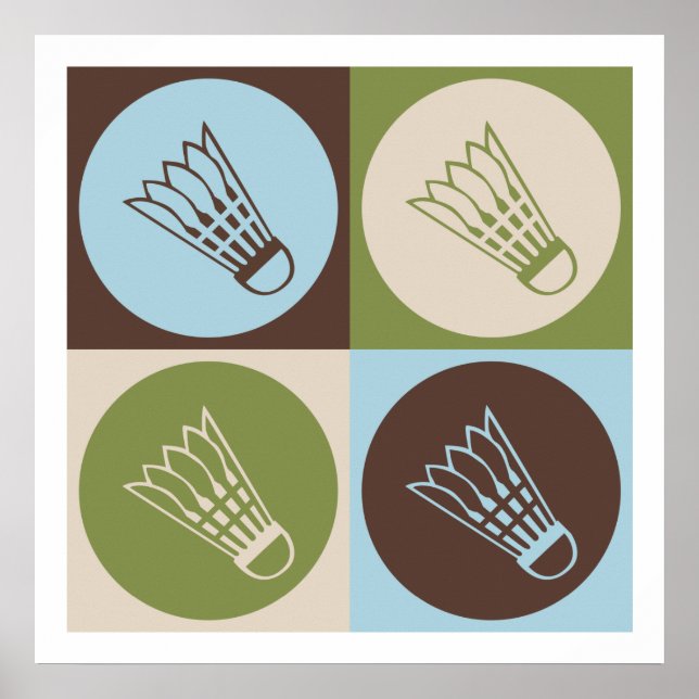 Póster Badminton de Pop Art (Frente)