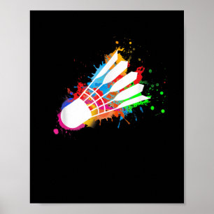 Póster Badminton del transbordador colorido
