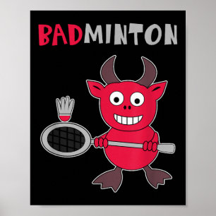 Póster Badminton Devil Badminton Player Shuttle Sm