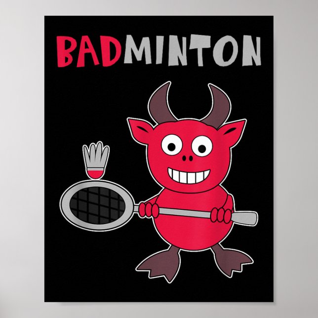 Póster Badminton Devil Badminton Player Shuttle Sm (Frente)