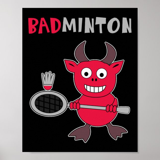 Póster Badminton Devil Badminton Player Shuttle Sm (Frente)