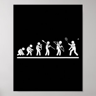 Póster Badminton divertida de los hombres de la evolución