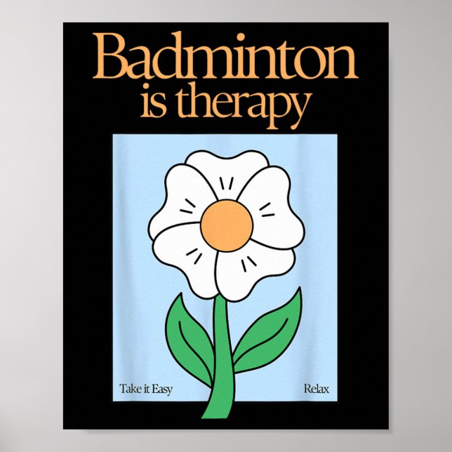 Póster Badminton es Terapia Racket Stress Relief Mi (Frente)
