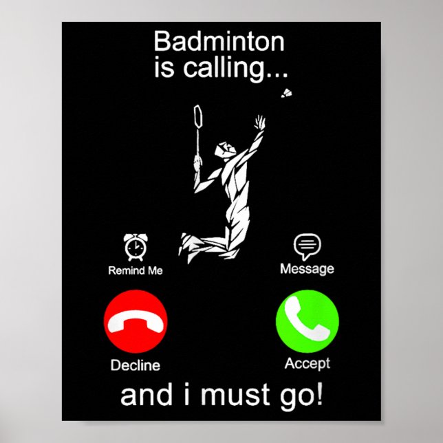Póster Badminton está llamando (Frente)