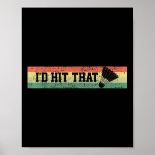 Póster Badminton Funny Player Regalo Tee Vintage Retro St