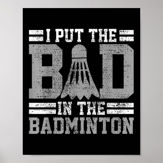 Póster Badminton Funny Saying Player Gift  (Frente)