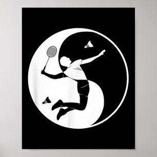 Póster Badminton Game Shuttle símbolo Yin-yang Badm