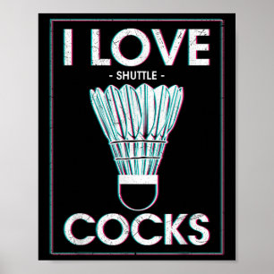 Póster Badminton I Love S Badminton Badminton