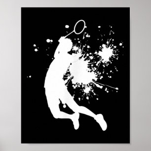 Póster Badminton Jugador de bádminton Squash de hombres V