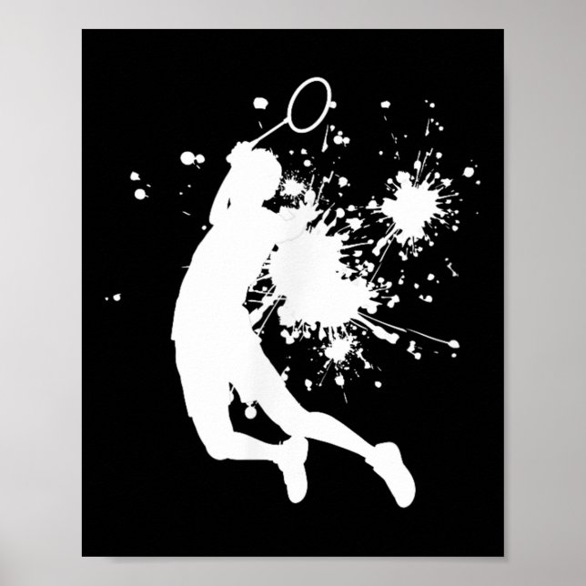Póster Badminton Jugador de bádminton Squash de hombres V (Frente)