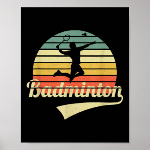 Póster Bádminton Jugador de bádminton vintage deporte de