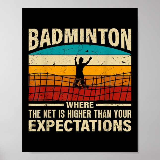 Póster Bádminton - La red es más alta de lo que esperas (Frente)