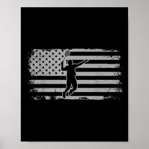 Póster Bádminton Lanzadera de la Bandera Americana