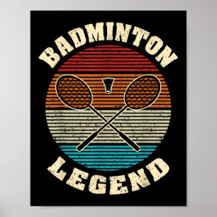 Póster Badminton Leyenda de cruzamiento de Guay Retro