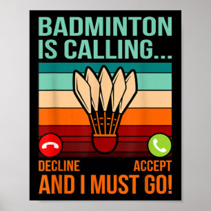 Póster Badminton Llama Al Entrenador Del Transbordador Lo
