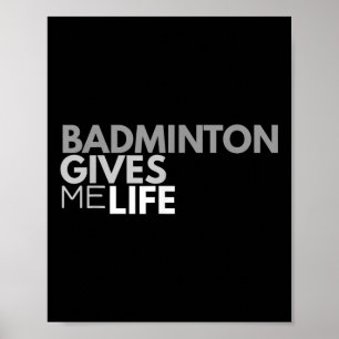 Póster Badminton Me Da Vida Tee Badminton Cita