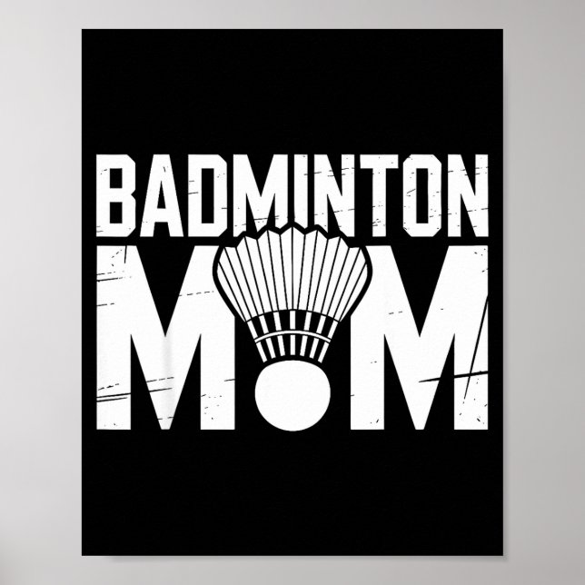 Póster Badminton Mom Retro Women Badminton Lover Mommy Mo (Frente)