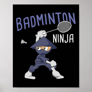 Póster Badminton Ninja Niños Transporte Badminton