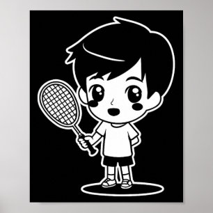 Póster Badminton Personalizado Racquet Sport Shuttle