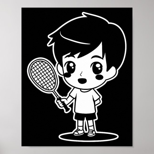 Póster Badminton Personalizado Racquet Sport Shuttle (Frente)