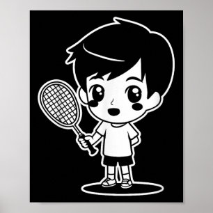 Póster Badminton Personalizado Racquet Sport Shuttle