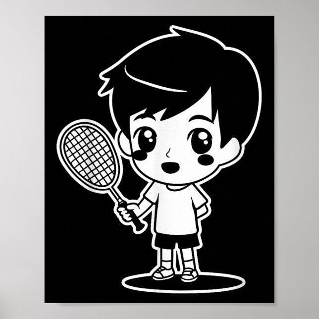 Póster Badminton Personalizado Racquet Sport Shuttle (Frente)