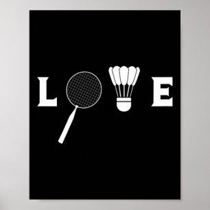 Póster Badminton Player Racket Shuttle Funny Badmi
