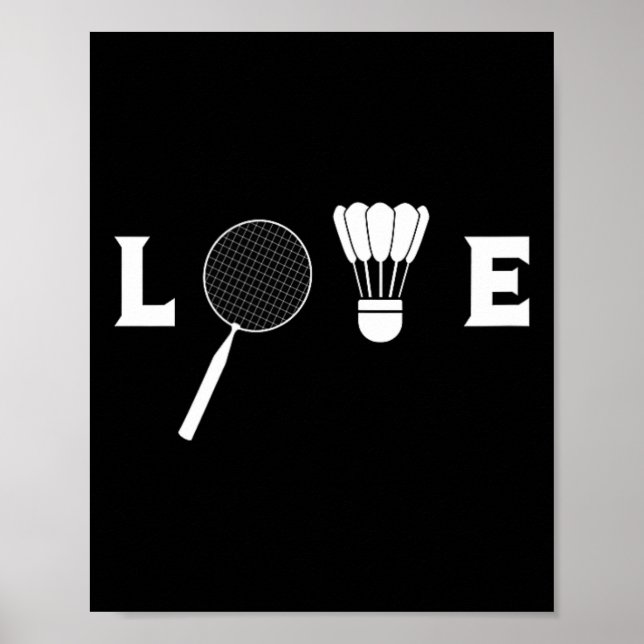 Póster Badminton Player Racket Shuttle Funny Badmi (Frente)
