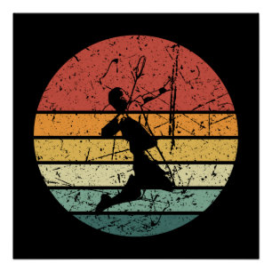 Póster Badminton Player Retro Vintage