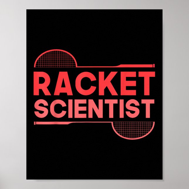 Póster Badminton Player Shuttle Racket Scientist Badminto (Frente)