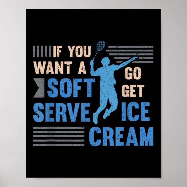 Póster Badminton Player Soft Serve Badminton (Frente)