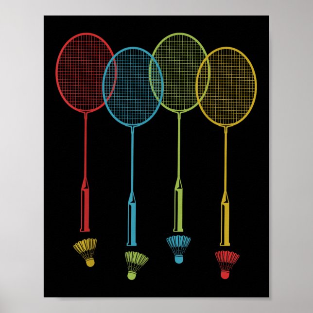 Póster Badminton Player Team Shuttle Coach Match Badminto (Frente)