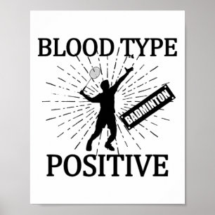 Póster Badminton Positive Shuttle Court Game Sport Badmin