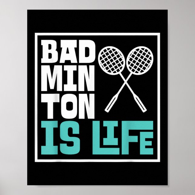 Póster Badminton Racket - Funny Badminton Player (Frente)