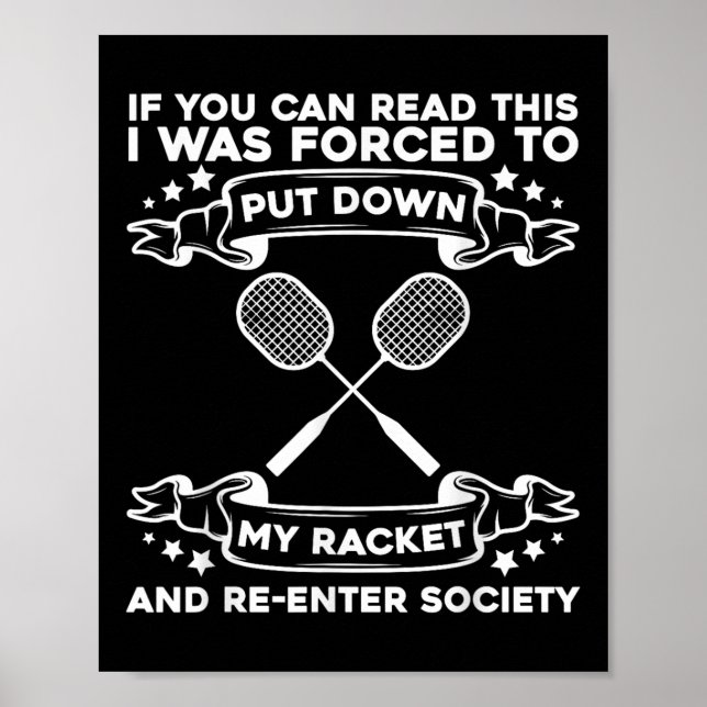 Póster Badminton Racket - Funny Badminton Player  (Frente)