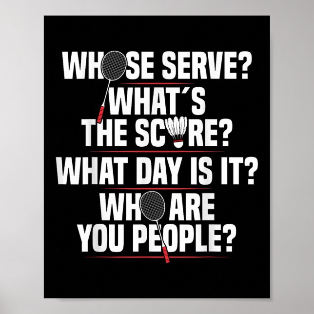 Póster Badminton Racket Service Shuttle Player Badminton  (Frente)