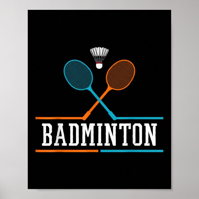 Póster Badminton Racket Shuttle Team Coach Badminton Play (Frente)