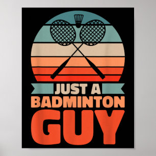 Póster Bádminton Retro - Lanzadera Vintage Solo Un Bádmin