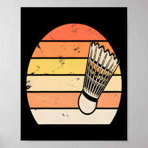 Póster Badminton Retro Sunset