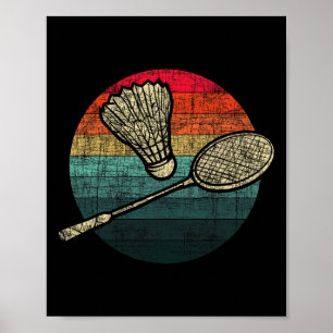 Póster Badminton Retro Sunset - Atletas del transbordador