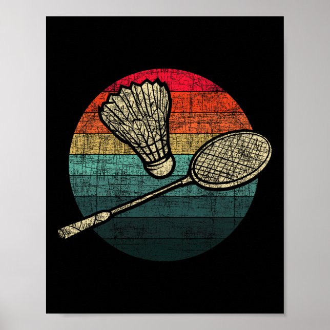 Póster Badminton Retro Sunset - Atletas del transbordador (Frente)