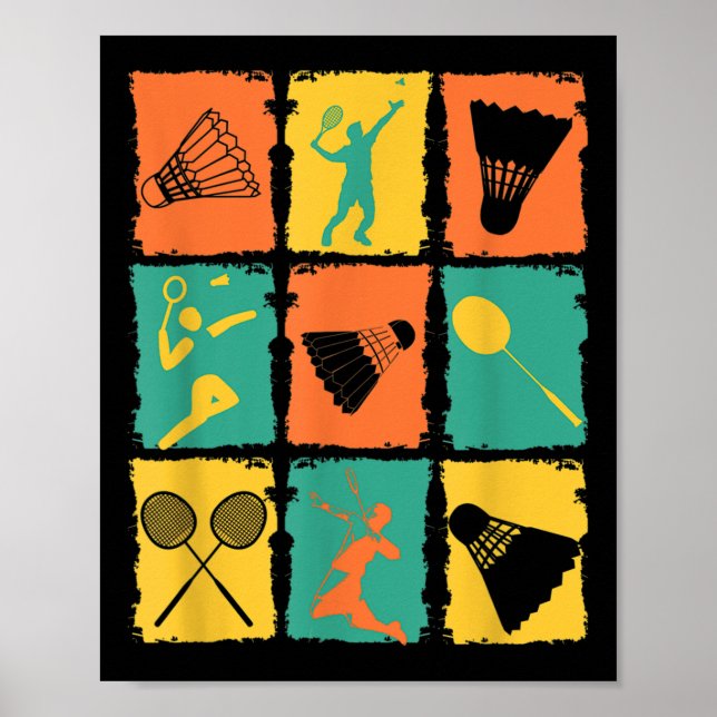 Póster Badminton Retro Vintage (Frente)