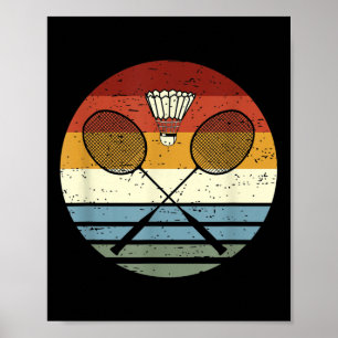 Póster Bádminton - Ropa Deportiva Genial Vintage Retro Ra