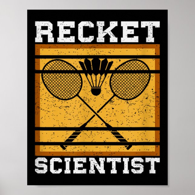 Póster Badminton Shuttle Racket Badminton Player  (Frente)