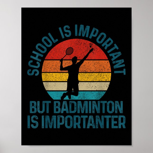 Póster Badminton Shuttle Vintage Slogan Funny Gift  (Frente)