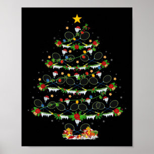 Póster Badminton Sports Lover Lighting Badminton Christma