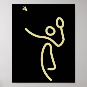 Póster Badminton Stick Man - Idea de regalo de lanzadera