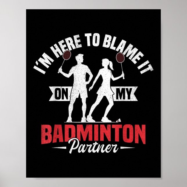 Póster Badminton Team Game Partner Shuttle Player Badmint (Frente)