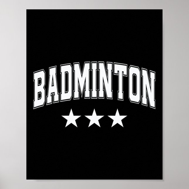 Póster Badminton Todas las Estrellas Blancas Clic Retro V (Frente)