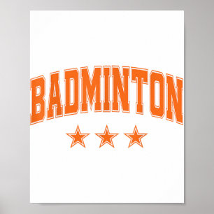 Póster Bádminton Todas las Estrellas Naranjas Clic Retro